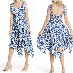 NWT! Alexis x Target blue/cream floral asymmetrical hem dress